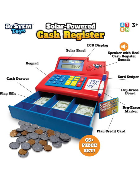 Caja Registradora Juguete Dr. STEM con Dinero - 67 Piezas Caja Registradora Juguete Dr. STEM con Dinero - 67 Piezas