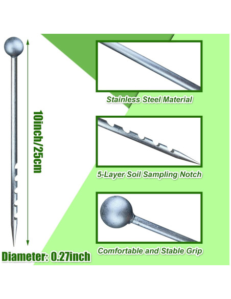 Sonda de Suelo de Acero Inoxidable Joewuzun 25.4cm Sonda de Suelo de Acero Inoxidable Joewuzun 25.4cm