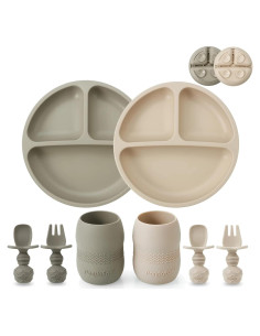 Conjunto de Alimentación Silicona PandaEar 8 Piezas Bebés