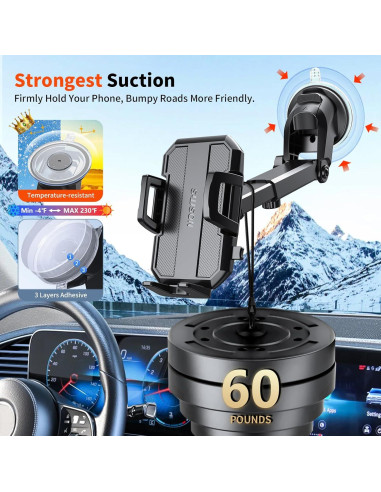 Soporte para teléfono de auto SUUSON 3 en 1 negro
