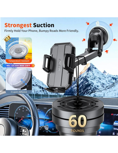 Soporte para teléfono de auto SUUSON 3 en 1 negro Soporte para teléfono de auto SUUSON 3 en 1 negro