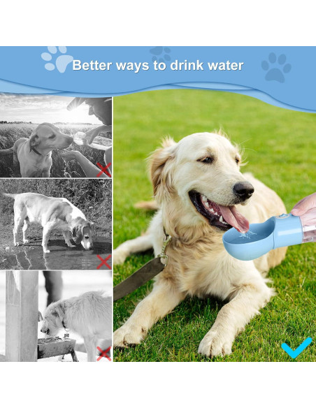 Botella de Agua para Perros ARMLULU 3 en 1 Azul 245ml Botella de Agua para Perros ARMLULU 3 en 1 Azul 245ml
