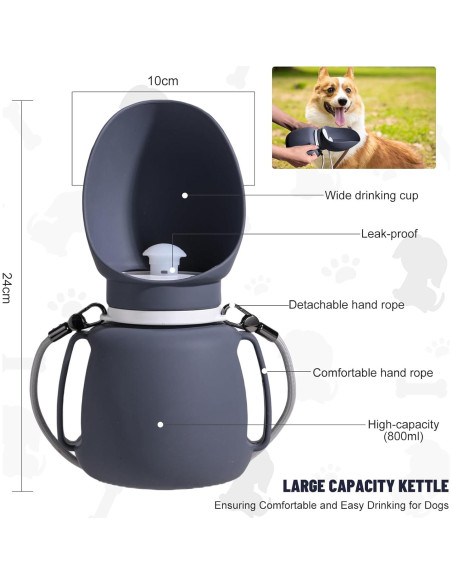 Botella de Agua Plegable para Perros NVTED 800ml a Prueba de Fugas Botella de Agua Plegable para Perros NVTED 800ml a Prueba de Fugas