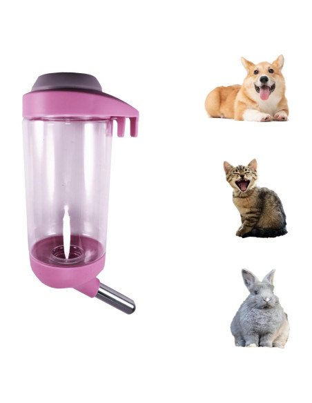 Botella de Agua para Perros DEEUCHIS 350ML Rosa Sin Goteo Botella de Agua para Perros DEEUCHIS 350ML Rosa Sin Goteo