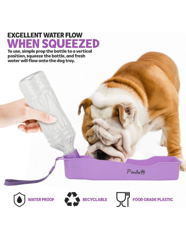 Dispensador de Agua Portátil Poodle Pet 500 ml para Perros