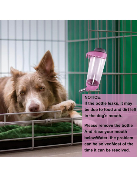 Botella de Agua para Perros DEEUCHIS 350ML Rosa Sin Goteo Botella de Agua para Perros DEEUCHIS 350ML Rosa Sin Goteo