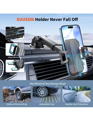 Soporte para teléfono de auto SUUSON 3 en 1 negro