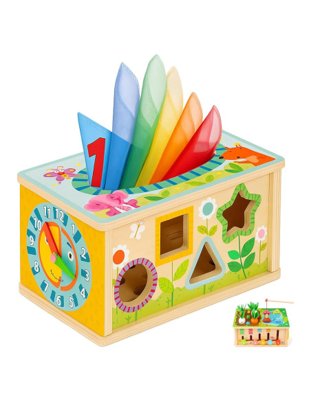 Cubo de Actividades Montessori 6 en 1 de Madera - 0.79 kg Cubo de Actividades Montessori 6 en 1 de Madera - 0.79 kg