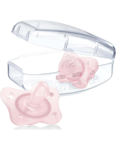 Chupete Chicco PhysioForma Silicona Mini 0-2 Meses Rosa 2pk