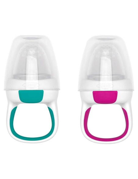 Alimentador Autónomo de Silicona OXO Tot 2 Piezas Verde/Rosa Alimentador Autónomo de Silicona OXO Tot 2 Piezas Verde/Rosa
