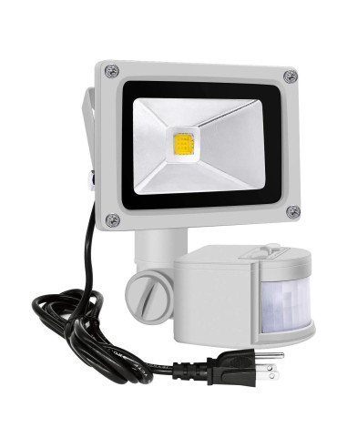 Foco LED Zeben 10W con Sensor Movimiento IP65 Blanco Cálido