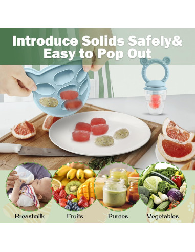 Alimentador de Frutas JEXFUN de Silicona para Bebés 4 Meses+