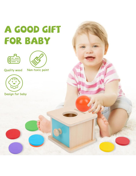 Caja de Monedas Montessori Adena 2 en 1 para Bebés 6-24 Meses Caja de Monedas Montessori Adena 2 en 1 para Bebés 6-24 Meses