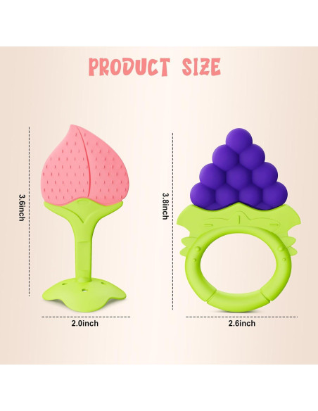 Set de 6 Mordedores de Silicona para Bebés - Frutas Coloridas Set de 6 Mordedores de Silicona para Bebés - Frutas Coloridas