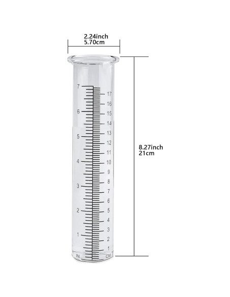 Tubo de Pluviómetro de Vidrio Qixin 7" (Paquete de 2) - Medición Clara Tubo de Pluviómetro de Vidrio Qixin 7" (Paquete de 2) - Medición Clara