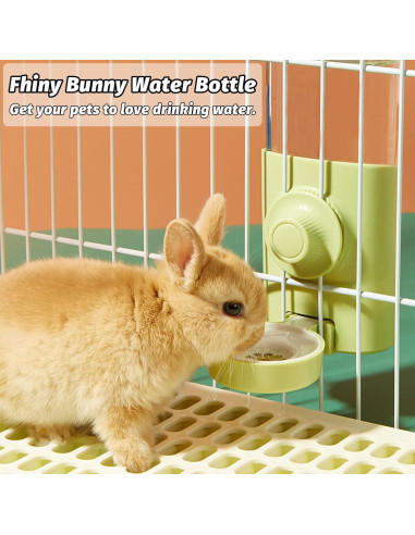 Botella de Agua Colgante Fhiny Rabbit 600ml 2 PCS para Mascotas