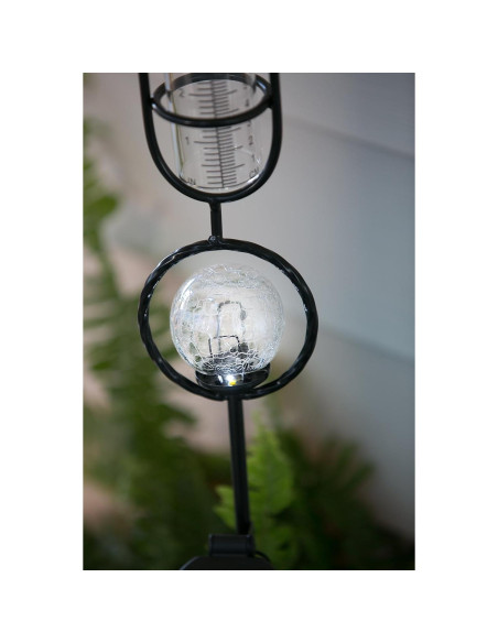 Medidor de lluvia solar Evergreen Garden 85 cm vidrio y metal Medidor de lluvia solar Evergreen Garden 85 cm vidrio y metal