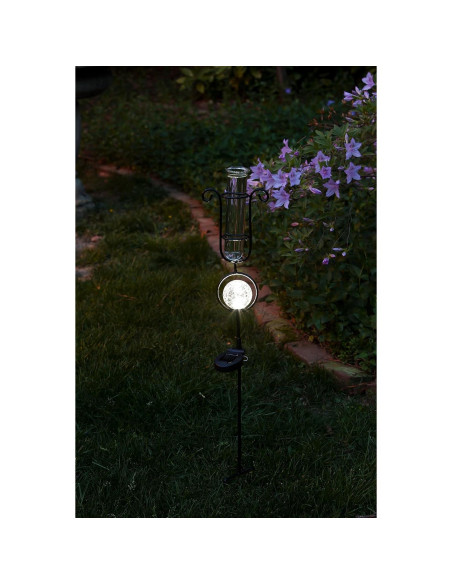 Medidor de lluvia solar Evergreen Garden 85 cm vidrio y metal Medidor de lluvia solar Evergreen Garden 85 cm vidrio y metal