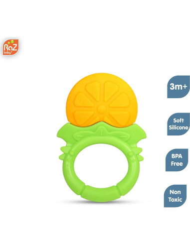 Mordedores para Bebés RaZbaby Fruta 3-Pack Silicona 3M+