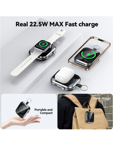 Banco de Poder Magnético 10000mAh M01-P Carga Rápida 22.5W