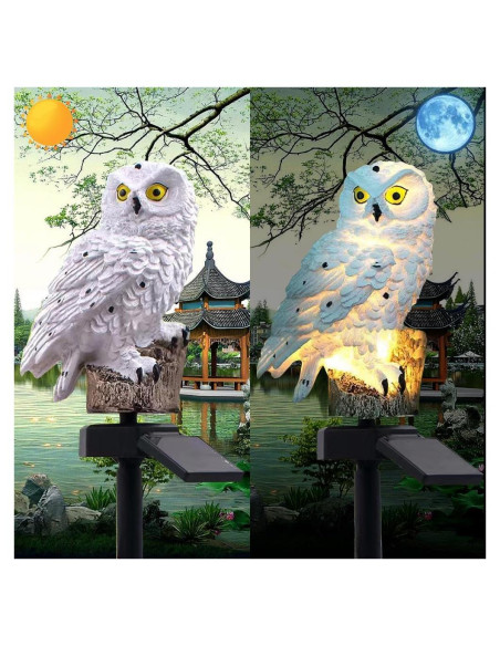 Luz de Búho Solar LED YZYOE para Jardín, Resina, 5x8x13 cm Luz de Búho Solar LED YZYOE para Jardín, Resina, 5x8x13 cm