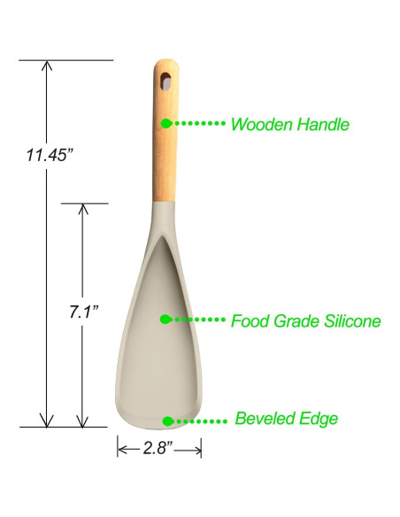 Cuchara de Cocina VOVOLY de Silicona 29 cm - 2 Paquetes Caqui Cuchara de Cocina VOVOLY de Silicona 29 cm - 2 Paquetes Caqui