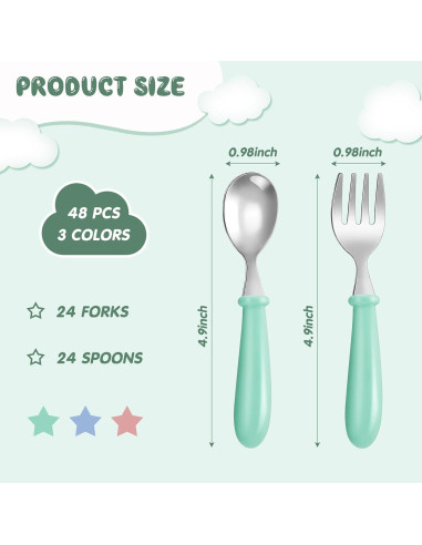 Set de Utensilios para Niños Dandat 48 Piezas Acero Inoxidable