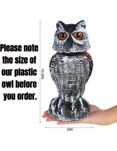 Espantapájaros Falso Búho Hausse - Set de 3 Unidades 26.9 cm