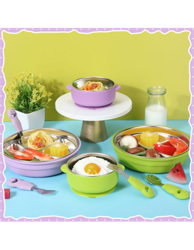 Set de Utensilios de Acero Inoxidable Nuogo para Niños 6 Piezas