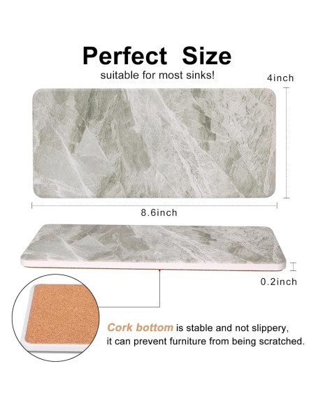 Juego de 2 bandejas de piedra absorbente Dksyee 22x10 cm Juego de 2 bandejas de piedra absorbente Dksyee 22x10 cm