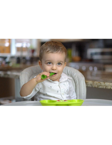 Set de Alimentación Avanzado Olababy 2 Piezas Silicona Kiwi