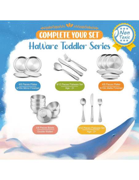 Juego de Cubiertos para Niños HaWare 12 Piezas Acero Inoxidable Juego de Cubiertos para Niños HaWare 12 Piezas Acero Inoxidable