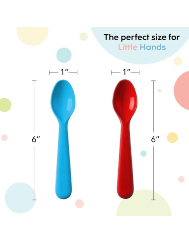Juego de cucharas de plástico para niños Plaskidy - 18 piezas, libre de BPA