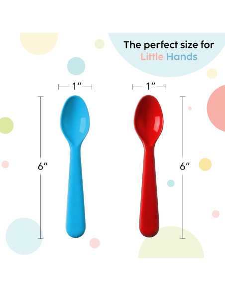Juego de cucharas de plástico para niños Plaskidy - 18 piezas, libre de BPA Juego de cucharas de plástico para niños Plaskidy - 18 piezas, libre de BPA