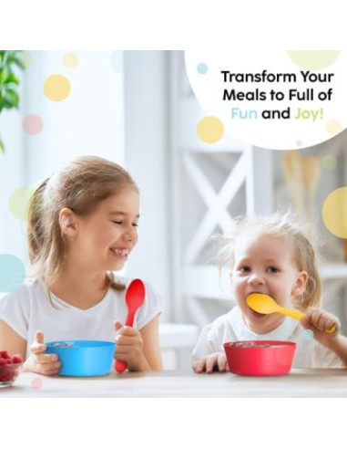Juego de cucharas de plástico para niños Plaskidy - 18 piezas, libre de BPA