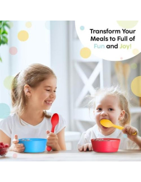 Juego de cucharas de plástico para niños Plaskidy - 18 piezas, libre de BPA Juego de cucharas de plástico para niños Plaskidy - 18 piezas, libre de BPA