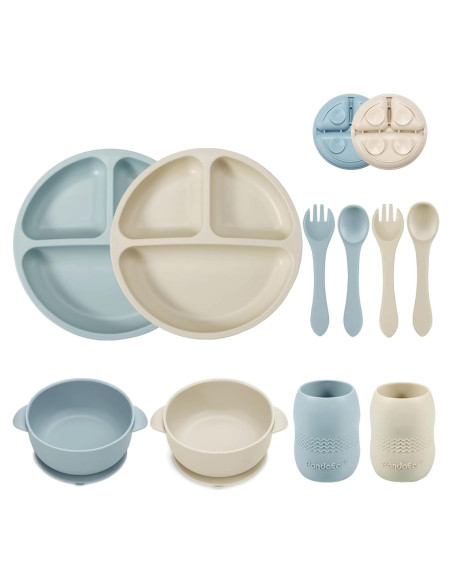 Conjunto de Alimentación Silicona PandaEar 10 Piezas Bebés Conjunto de Alimentación Silicona PandaEar 10 Piezas Bebés