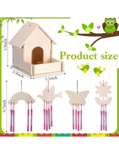 Kit de Manualidades Feifeiya: 12 Casas de Pájaros para Pintar Kit de Manualidades Feifeiya: 12 Casas de Pájaros para Pintar