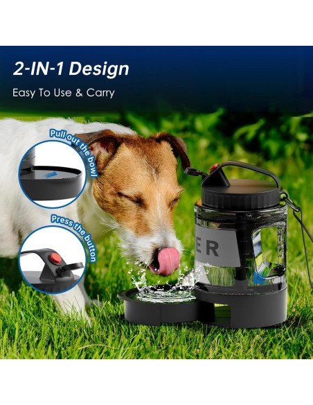 Botella de Agua Portátil para Perros PETDOTT 2.28L - Negra Botella de Agua Portátil para Perros PETDOTT 2.28L - Negra