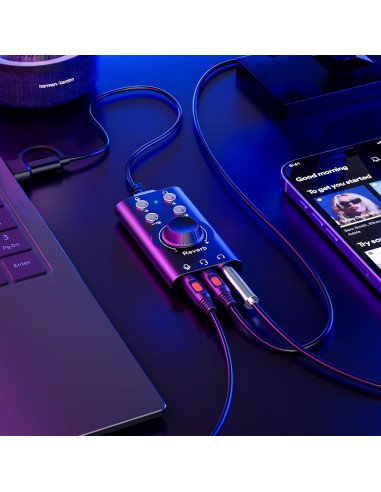 Cambiador de Voz Facmogu 7.1 Surround USB Type-C para PS4/PS5