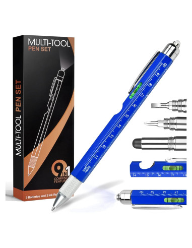 Bolígrafo Multi Herramienta 9 en 1 SAPGIF Azul
