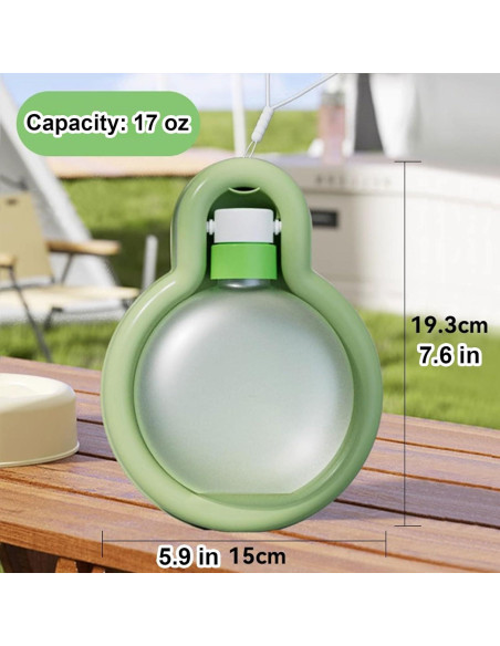 Dispensador de Agua para Perros Portátil RMNHPTK 500ML Verde Dispensador de Agua para Perros Portátil RMNHPTK 500ML Verde