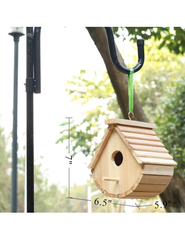 Juego de 2 casas para pájaros colgantes de madera STARSWR