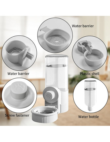 Dispensador Automático de Comida y Agua YumSur 41Oz Gris