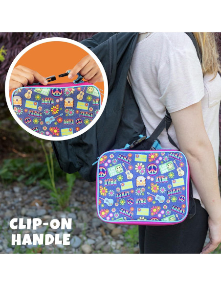 Bolsa Térmica de Almuerzo Bentology Retro Hippie 25.4x20.3cm Bolsa Térmica de Almuerzo Bentology Retro Hippie 25.4x20.3cm