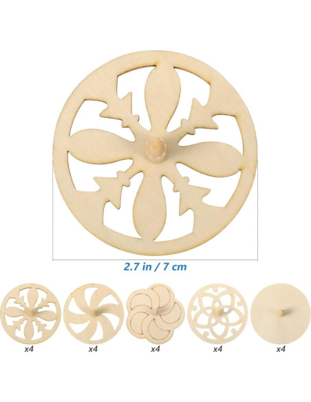 Trompos de Madera Natural IMIKEYA 20pcs Juguete Creativo Trompos de Madera Natural IMIKEYA 20pcs Juguete Creativo