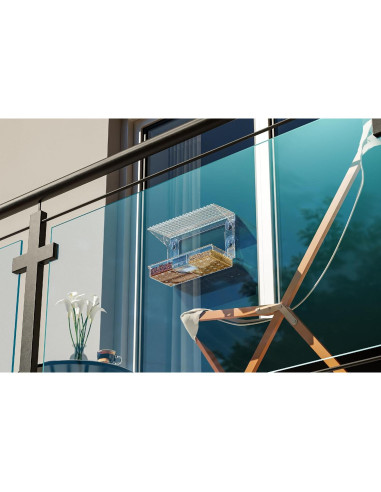Comedero para Aves de Ventana SuoXing Acrílico Transparente 1L