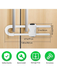 Cerraduras de Gabinete para Niños 4 Pcs U-Shape Blanco 2