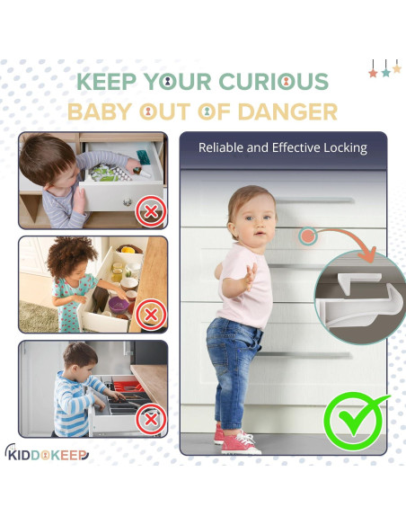Pestillos de Seguridad para Gabinetes KiddoKeep - 10 Pcs Pestillos de Seguridad para Gabinetes KiddoKeep - 10 Pcs
