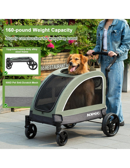 Carrito de Mascotas AOPEC Plegable Verde 72.57 kg Carrito de Mascotas AOPEC Plegable Verde 72.57 kg